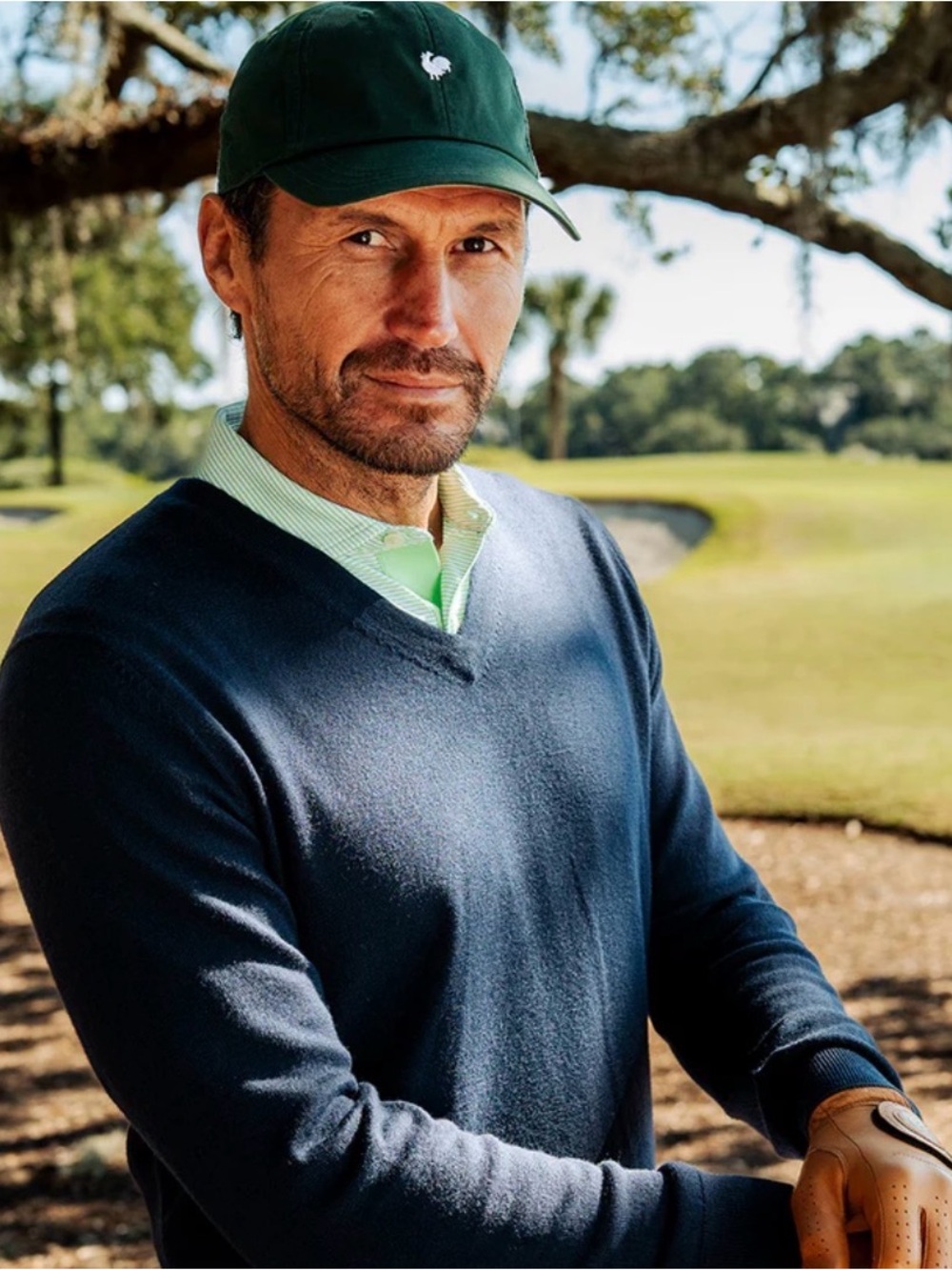 Fairway & Greene Dark Green V-Neck Sweater
